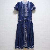 ブルーステッチ入りダンガリ―ワンピース