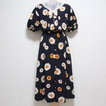 紺雛菊ポリワンピース