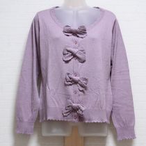 パープルリボン使いカーディガン