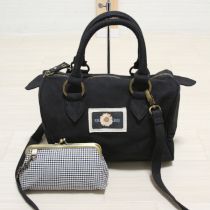 黒雛菊パッチがま口ミニバッグ付き2WAYバッグ