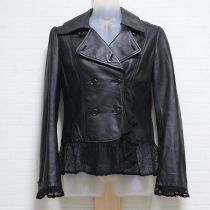 黒フリルレース使いレザージャケット【9号】