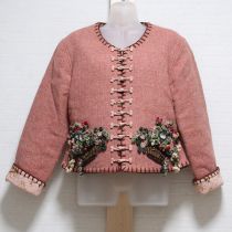 ピンク系花かごモチーフジャケット