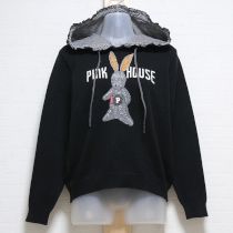 黒星うさぎフード付きセーター