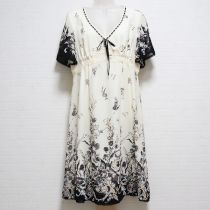 生成薔薇と鈴蘭プリントワンピース