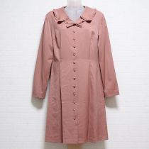 ピンク系リボン付きワンピース【M】
