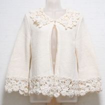 生成花モチーフラッセル編みカーディガン【11号】