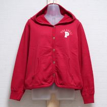 赤パッチワークスウェットパーカー