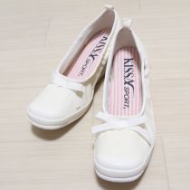 白KISSA SPORT ウエーブソールパンプス【2(S)】