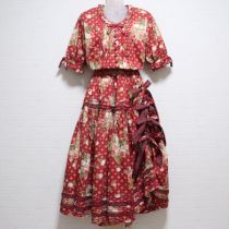 赤チェック薔薇シリーズ3点セット