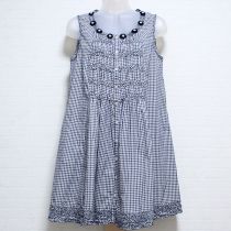 紺モチーフ付きギンガムチュニック【9号】