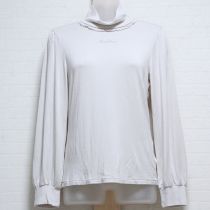 薄グレーレース使いハイネックカットソー【3(M)】