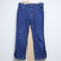 紺リボンモチーフストレッチデニムパンツ【4(L)】