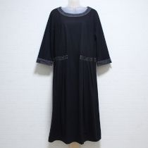 黒デニム使いカットソーワンピース【4(11号)】