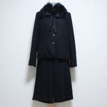 黒ファー使いパンツスーツ【M】