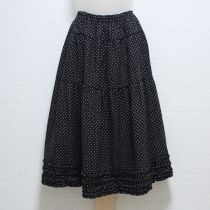 黒ビエラ起毛ドットスカート