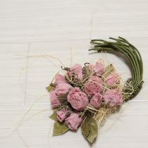 ピンク小薔薇ブーケコサージュ