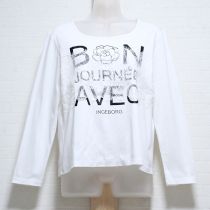 白ロゴレース使い長Tシャツ