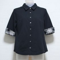 黒チェック使いカットソーシャツ【M】