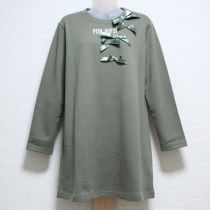 薄荷リボン使いスウェットチュニック