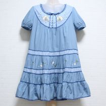 ブルー白つめ刺繍チュニック
