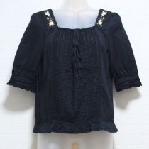 黒薔薇刺繍ピコフリルブラウス