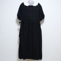 黒たくし上げジョーゼットワンピース