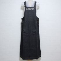 黒ロゴデニムサロペットスカート