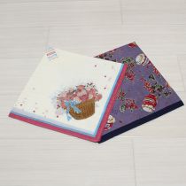 紫ジャム瓶&白花かごハンカチセット
