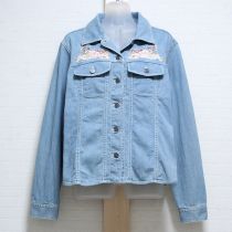 ブリーチローズブーケ刺繍シャツブラウス