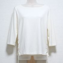 生成ロゴ刺繍レースアップカットソー【L】