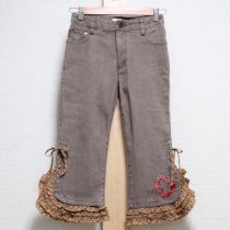茶系ハート刺繍パンツ【S】