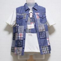 ブルー系キューピーベスト&Tシャツ【L】
