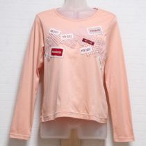 オレンジパッチワーク長Tシャツ【3(M)】
