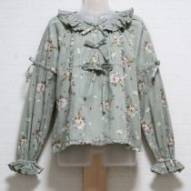薄荷リバティブーケブラウス