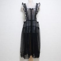黒ドット刺繍チュールタブリエ
