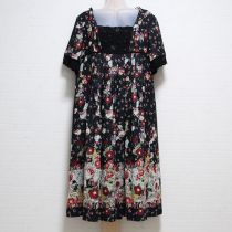 黒系ボヘミアンフローラルワンピース【11号】