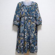 ブルー系花柄ジョーゼットワンピース【11号】