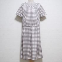 グレー系チェックリボンカメリアカットソーチュニック【3(9号)】