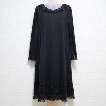 黒レース使いカットソーワンピース