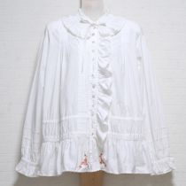 白ロゴ刺繍オーバーブラウス