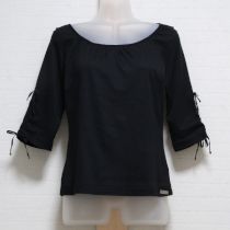 黒シャーリングカットソー【S】