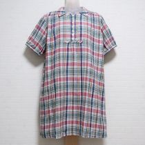 ピンク×グリーンチェックチュニック