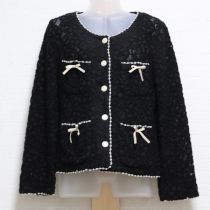 黒ストレッチフラワーレースジャケット