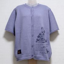 ブルーグレーナポレオンくまプリントカーディガン
