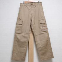 ベージュロゴ入りカーゴパンツ【S】