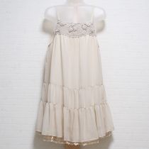 ベージュ花モチーフレイヤーキャミチュニック