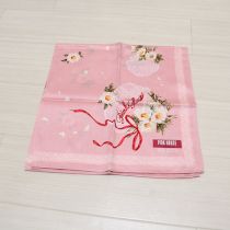 ピンク薔薇柄ハンカチ
