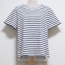 白×紺ボーダーTシャツ【4(L)】