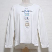 オフ白ワッペン長Tシャツ