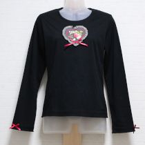 黒メリーストロベリー長Tシャツ【3(M)】